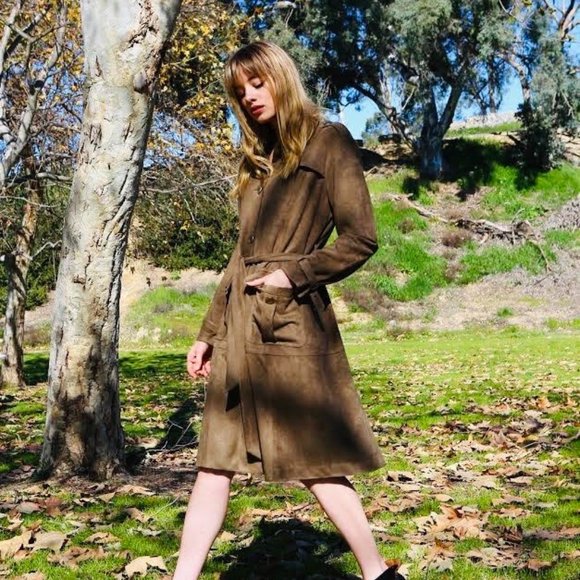 NWT Joh Apparel Ariana Suede Trench Coat & Dress - Picture 3 of 7